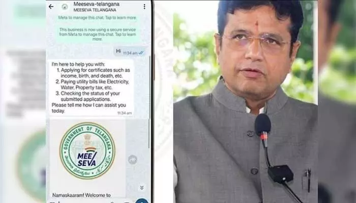 Citizens can now access 580 MeeSeva services via WhatsApp, including utility bills, taxes, and certificate applications from home.