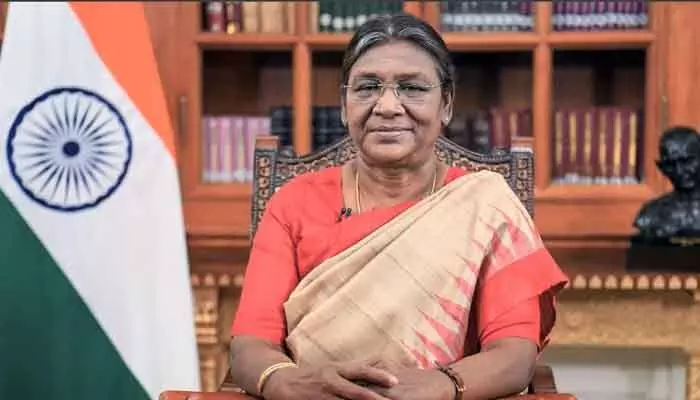 President Droupadi Murmu arrived at Puttaparthi Airport to attend and oversee the centenary celebrations of Sathya Sai Baba.