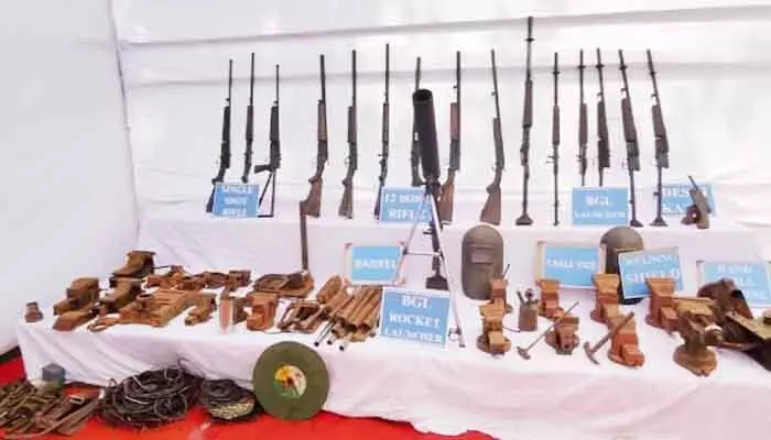Security forces seized a Maoist ordnance factory in Sukma forests, recovering rifles, rocket launchers, and weapon-making materials.