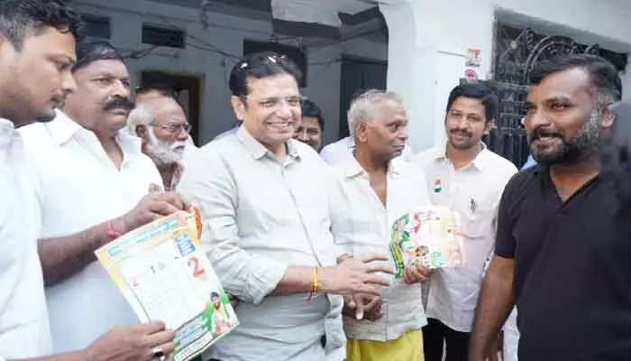 State IT Minister Sridhar Babu urges Jubilee Hills voters to support development and welfare programs in the by-election.