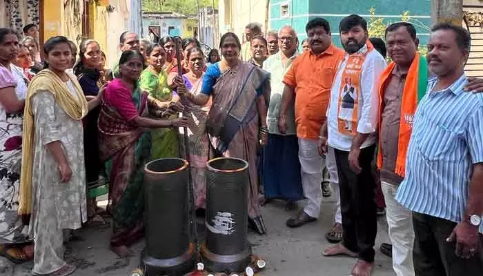 Board member Bhanuka Narmada inaugurated ₹6 lakh underground drainage works in Nandamuri Nagar. More development activities are planned soon.