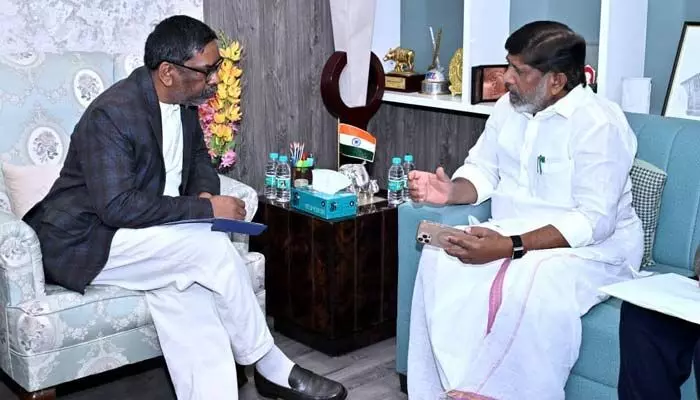 Deputy CM Bhatti Vikramarkar invites Jharkhand CM Hemant Soren to Telangana Rising 2047 global summit in Hyderabad on Dec 8–9.